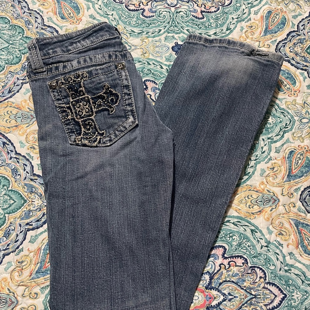 Miss Me Cross Blue Embellished Women's Jeans